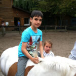 Bild: Junge sitz auf einem Pfern